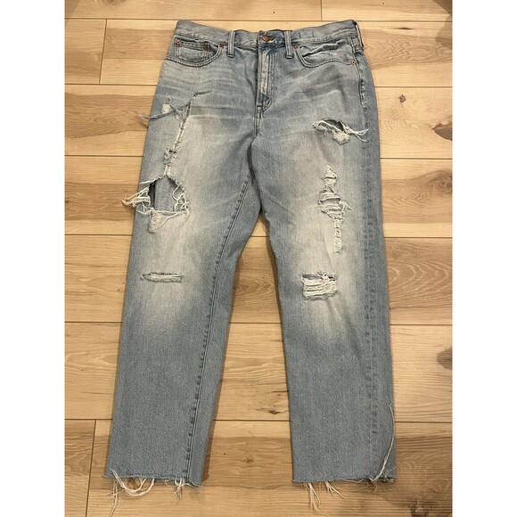 Madewell Denim - Madewell The Perfect‎ Vintage Jean Size 31 Destroyed Knee Distressed Light Blue